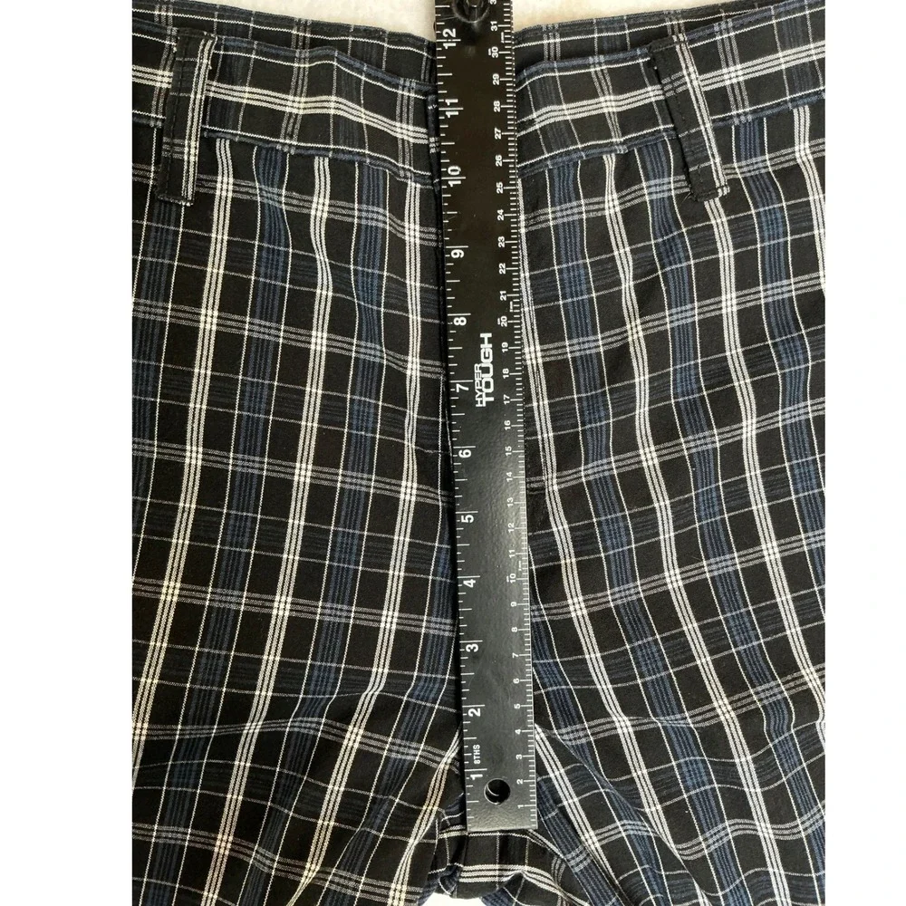 Genuine Dickies Plaid Shorts Mens 32 Black Blue Casual Workwear GR780AMP